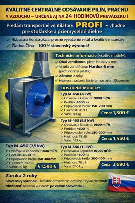 Всмоктувальне обладнання Transportné ventilátory  |  Сушки, вентиляція | Деревообробні механізми | Juraj polovka šneky výroba 